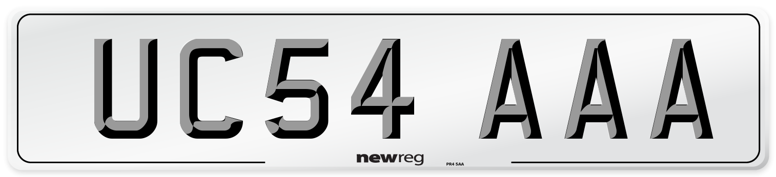 UC54 AAA Number Plate from New Reg